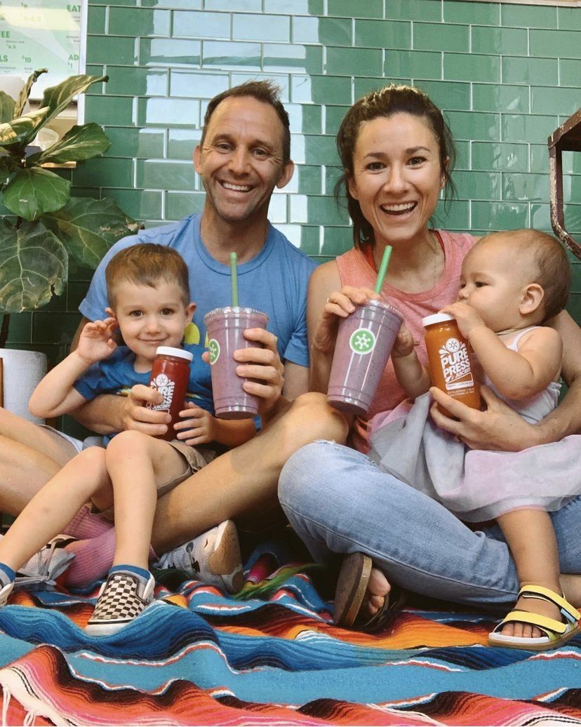 Pure Press Family sips smoothies