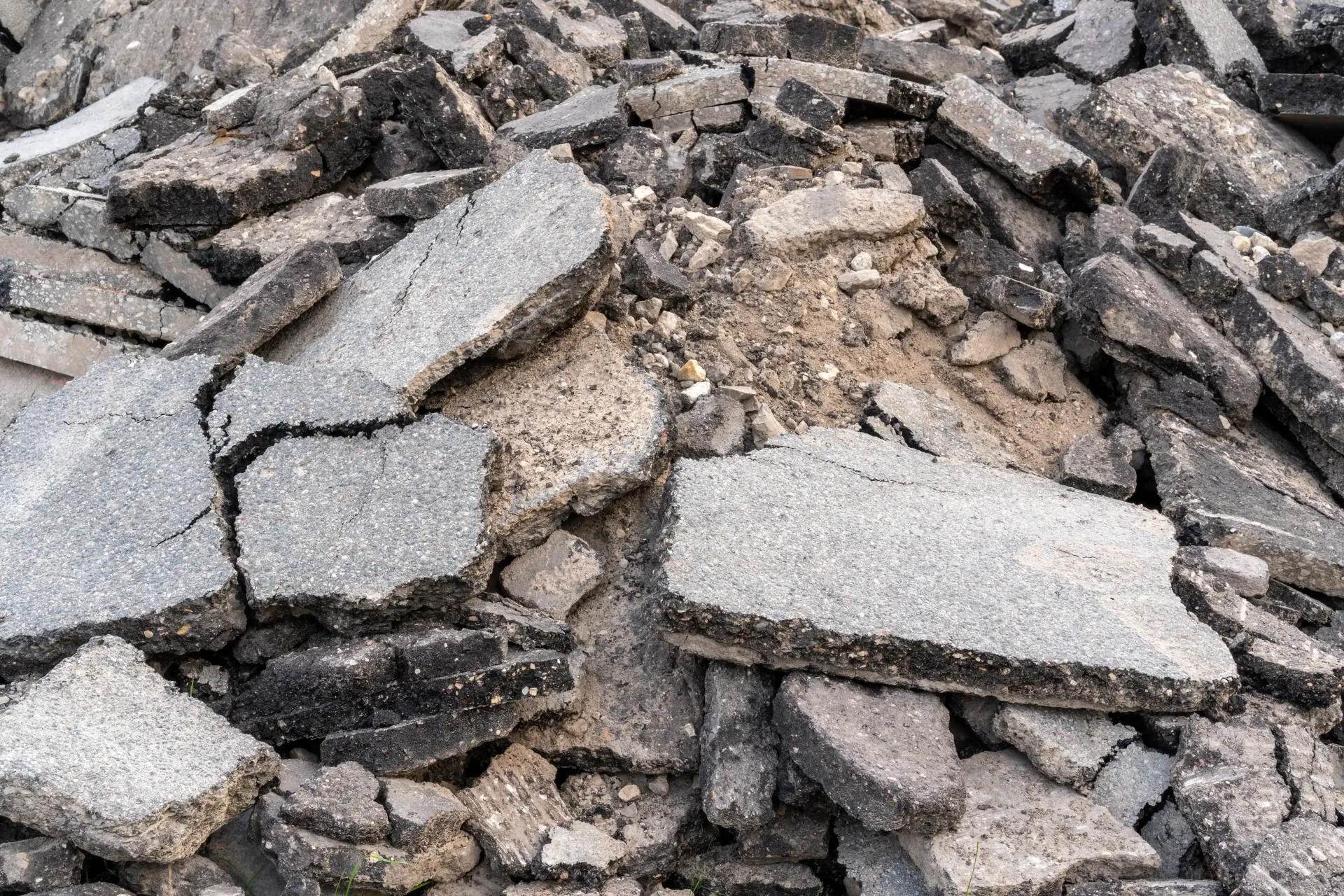Pile of broken asphalt