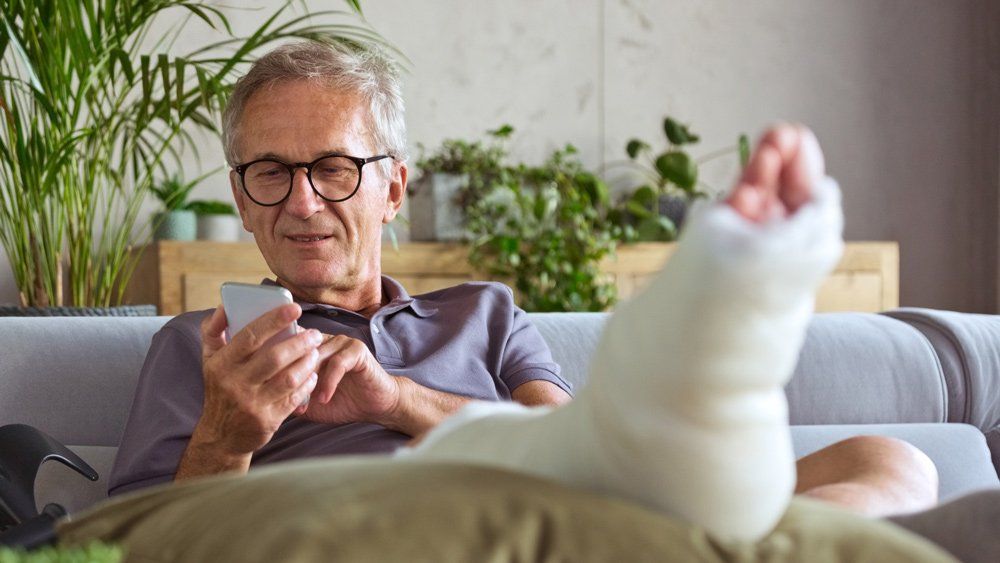 Senior Man With Broken Legs — Great Falls, MT — Senior Insurance Market