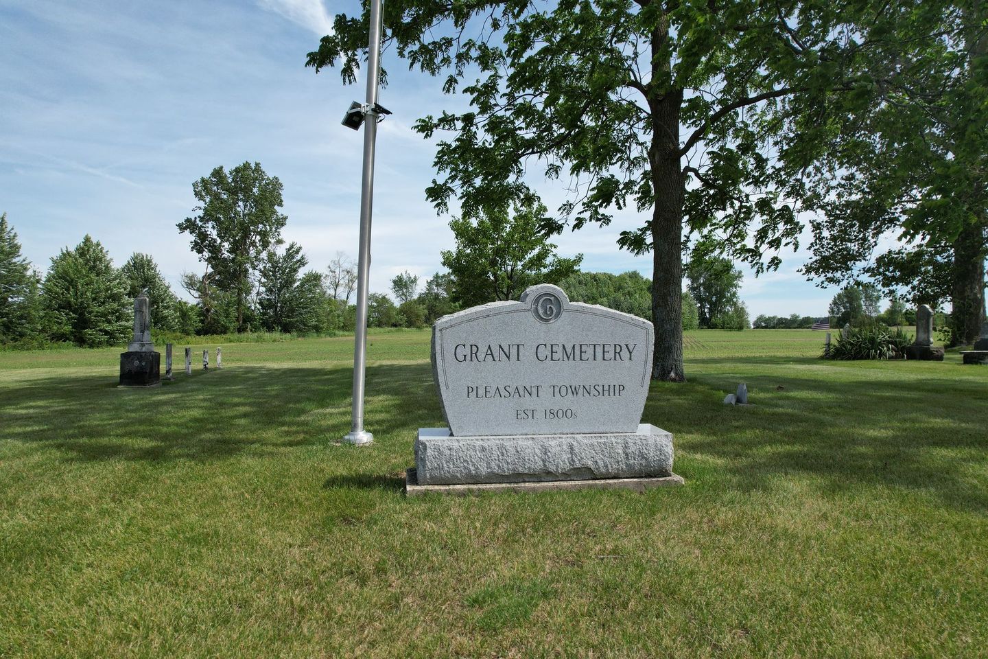 Grant Cemetery monument sign