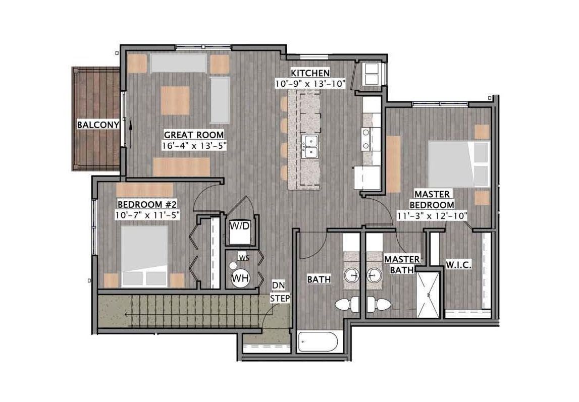 a floor plan of a house with a balcony