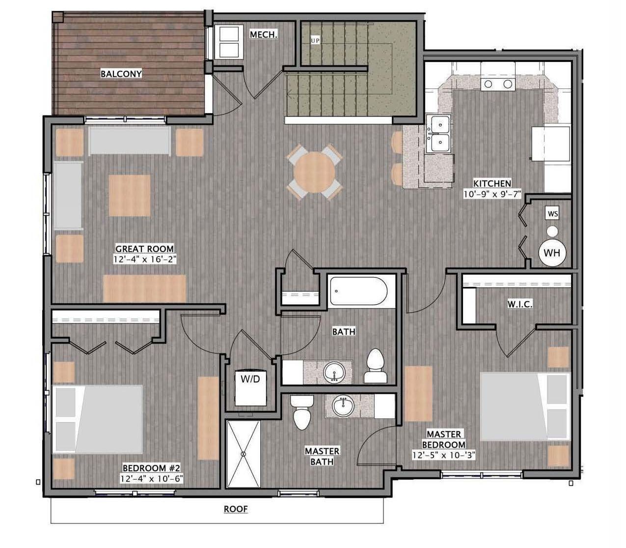 a floor plan of a house with a balcony