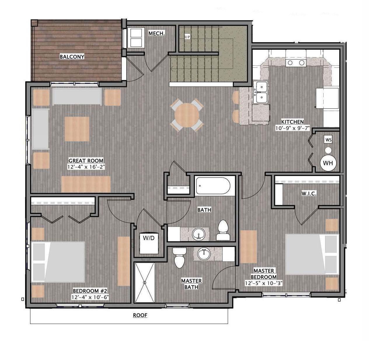 a floor plan of a house with a balcony