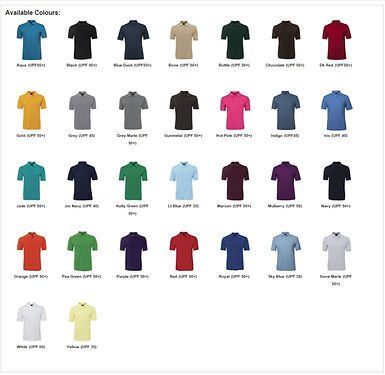 Colour Chart — Geelong, VIC — Geelong Screenprinting