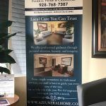 A sign in a waiting room that says `` local care you can trust ''.