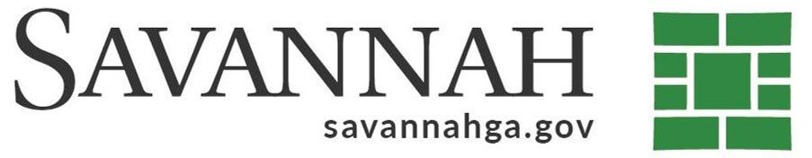 A logo for savannah savannahga.gov with green squares