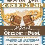 A poster for the 2nd annual oktoberfest on september 28 , 2019.