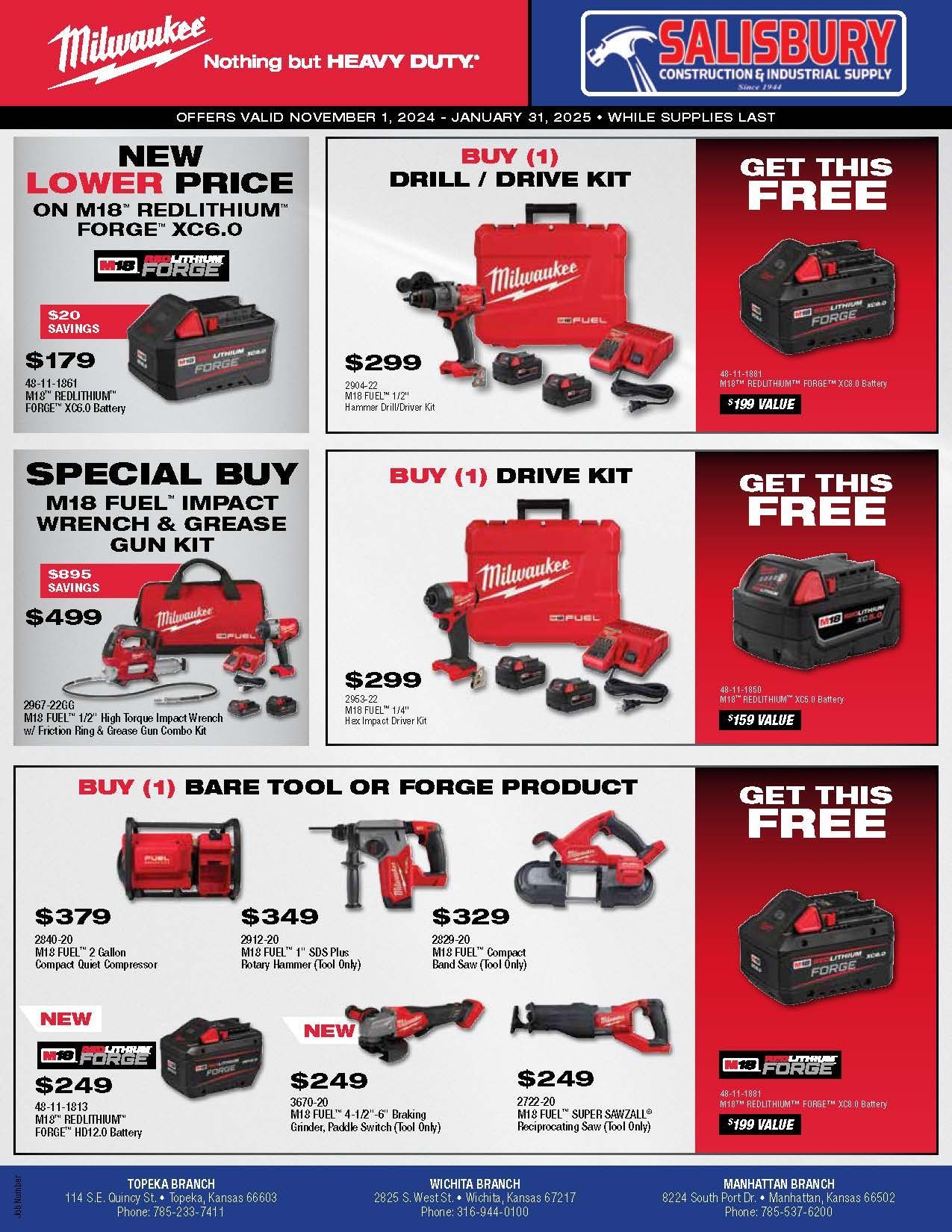 An ad that shows the price of drills