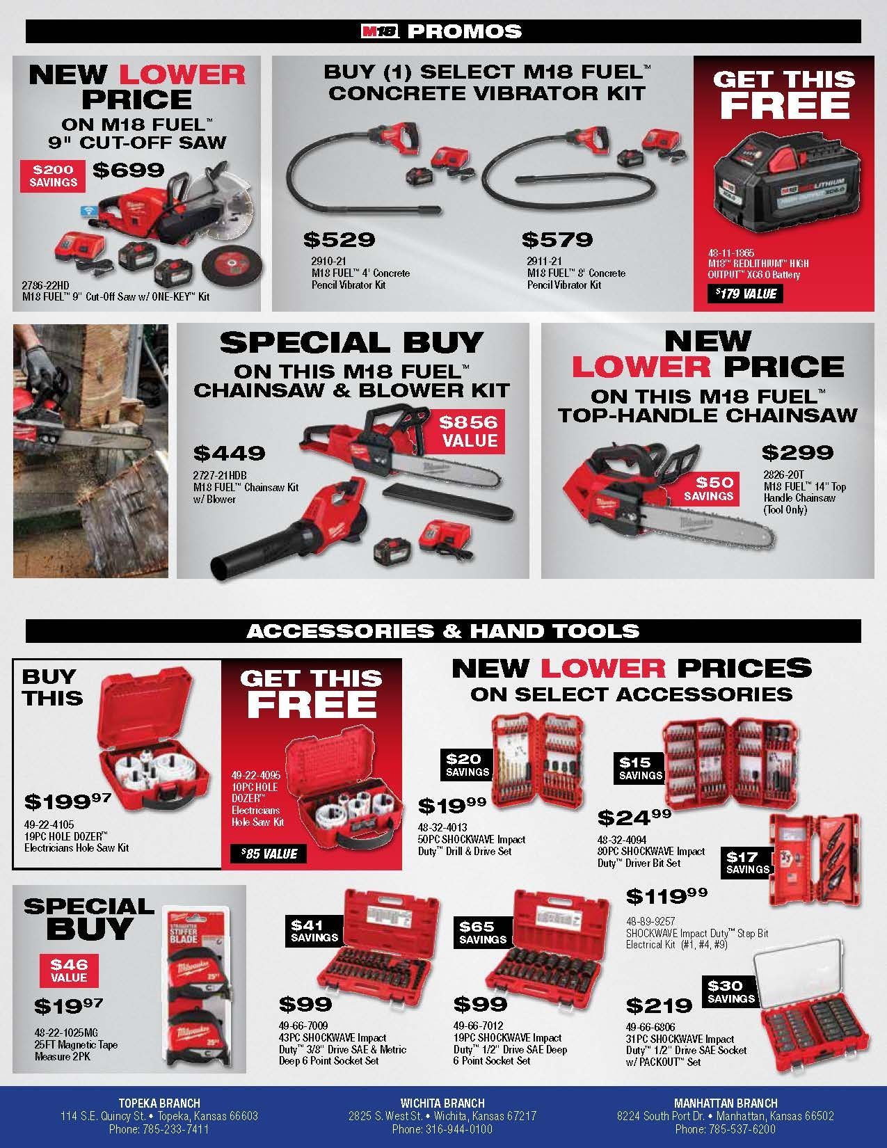 An ad that shows the price of drills