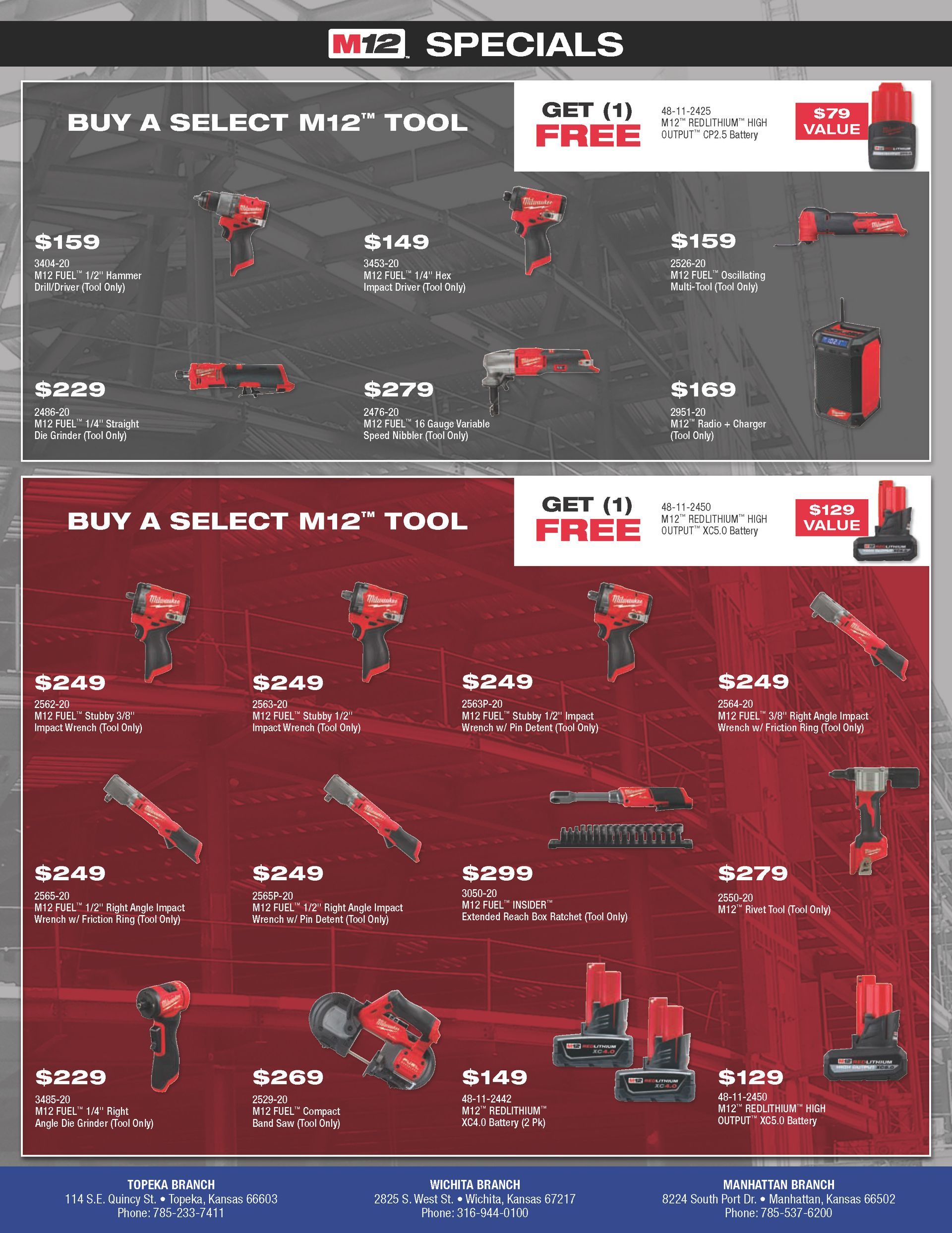 An ad that shows the price of drills