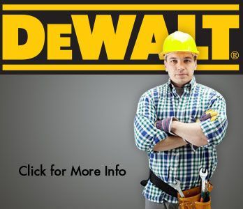 Construction worker with his arms crossed standing in front of a DeWALT sign.