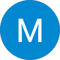 Blue circle with a white letter 