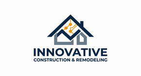 Innovative Construction & Remodeling logo with a navy house roof icon and orange accents on a white background