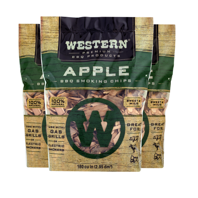 180 cu in Western Premium BBQ Products Apple BBQ Smoking Chips 
