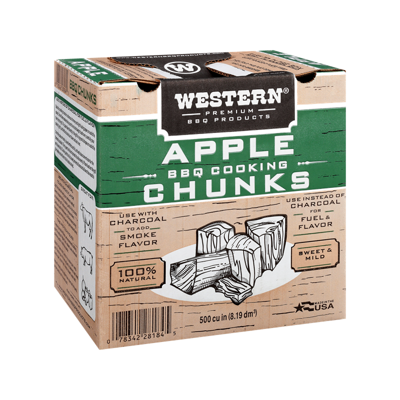 Box of Western Premium Apple BBQ Smoking Chunks 