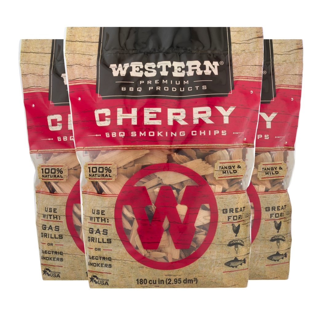 3 bags of Western Premium Cherry BBQ Smoking Chips