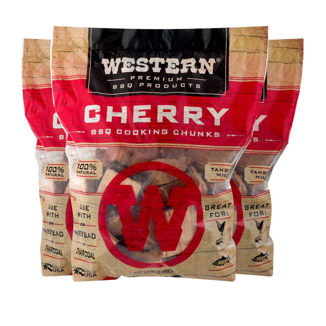 3 bags of Western Premium Cherry BBQ Smoking Chunks