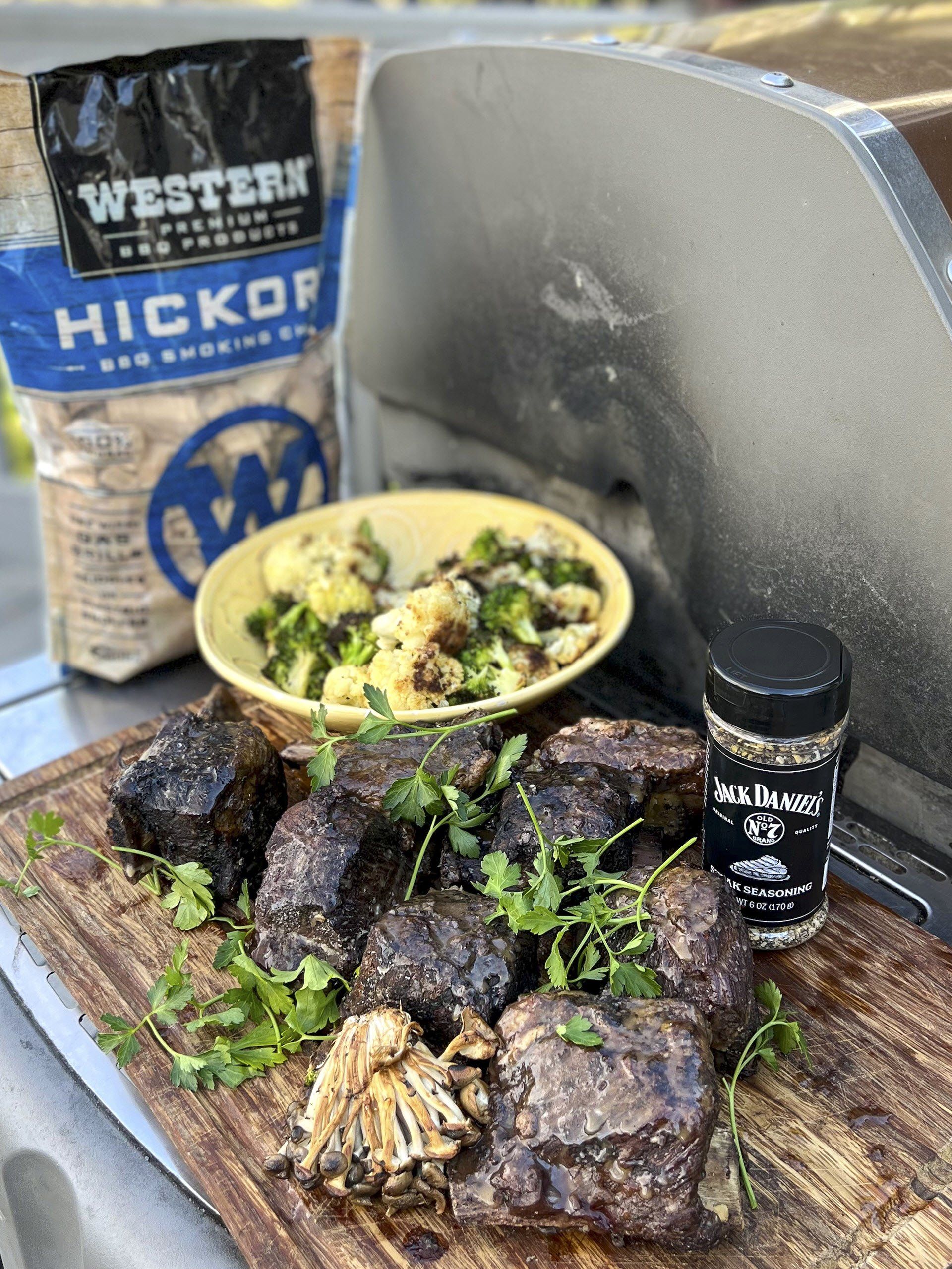 Cherry Chip Smoked Salted Caramel in pan on grill