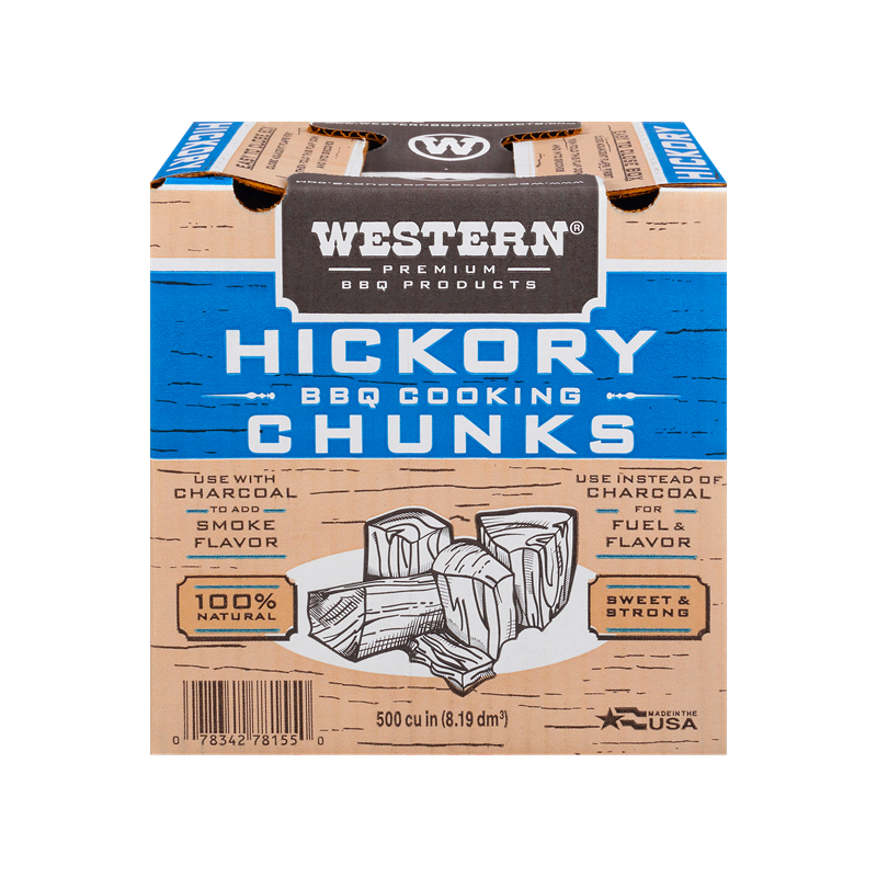 Box of Western Premium Hickory BBQ Smoking Chunks