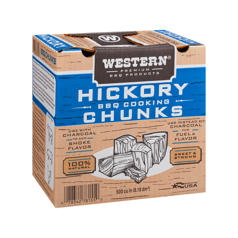 Box of Western Premium Hickory BBQ Smoking Chunks