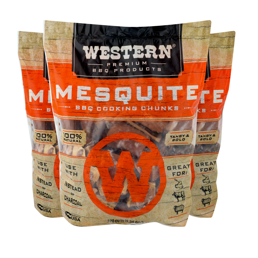Western Premium BBQ 1.3 Cu Ft Mesquite Flavor Wood Cooking Chunks 2 Pack 
