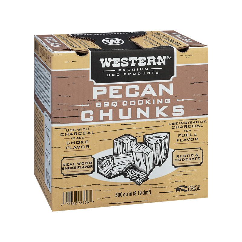 Box of Western Premium Pecan BBQ Cooking Chunks