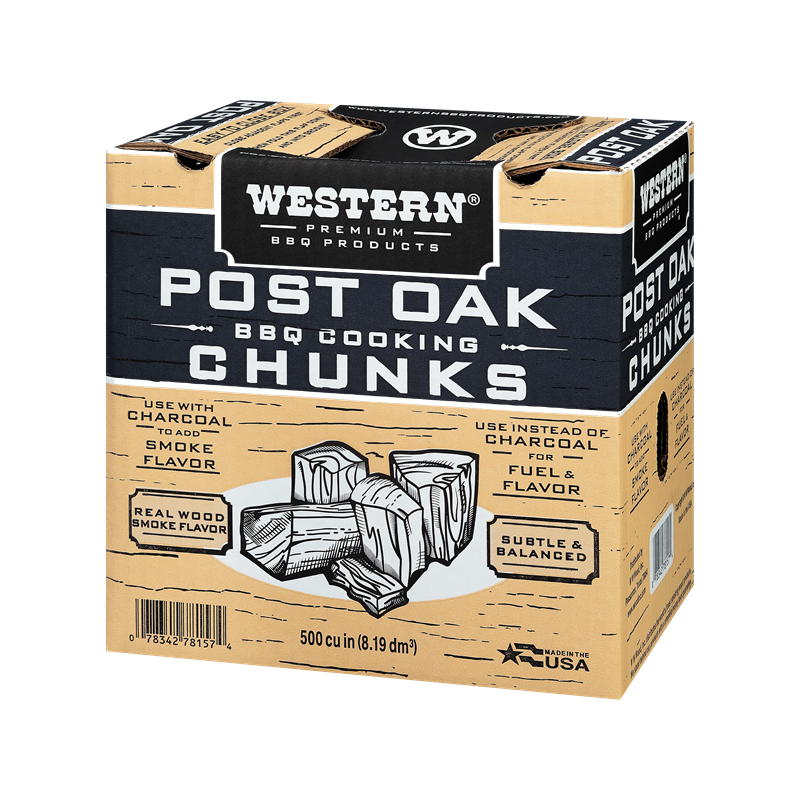 Box of Western Post Oak BBQ Cooking Chunks