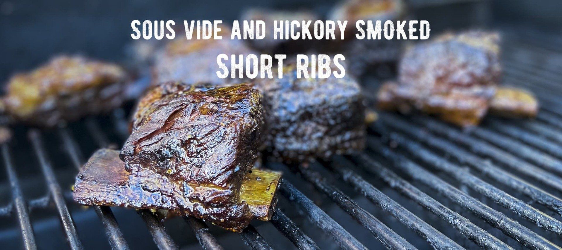 short ribs cooking on the grill