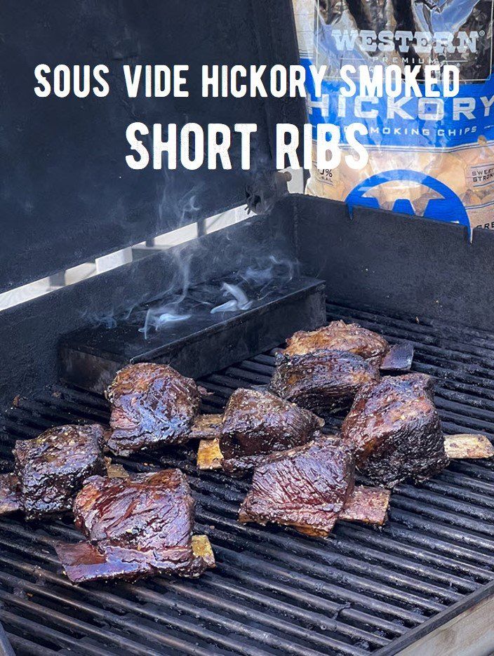 short ribs cooking on the grill