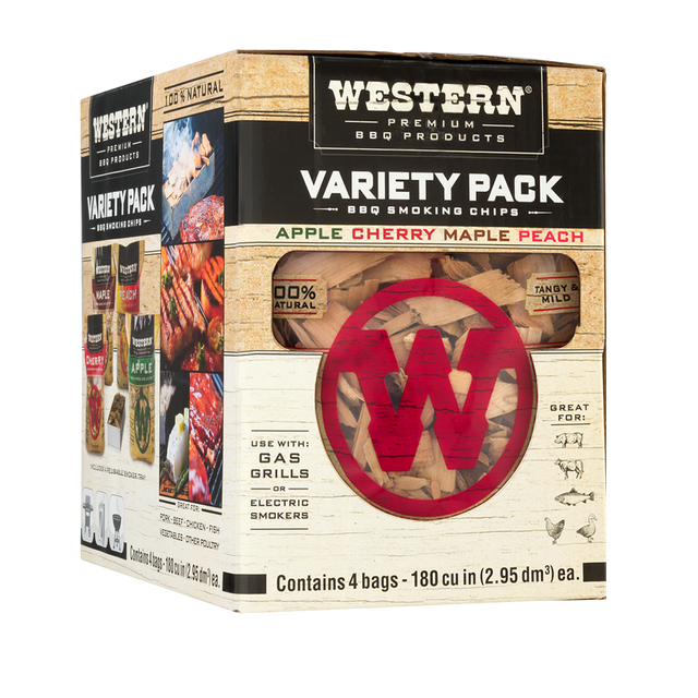 4 Pack Renewed Western Premium BBQ Products BBQ Smoking Chips Variety Pack 