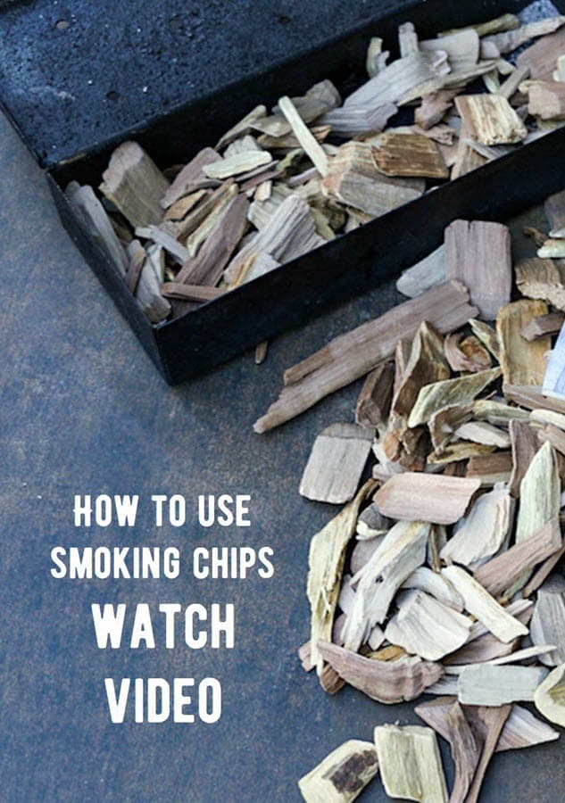 Western Smoking chips loose on counter and in a smoking box with How to use smoking chips Watch Video in text