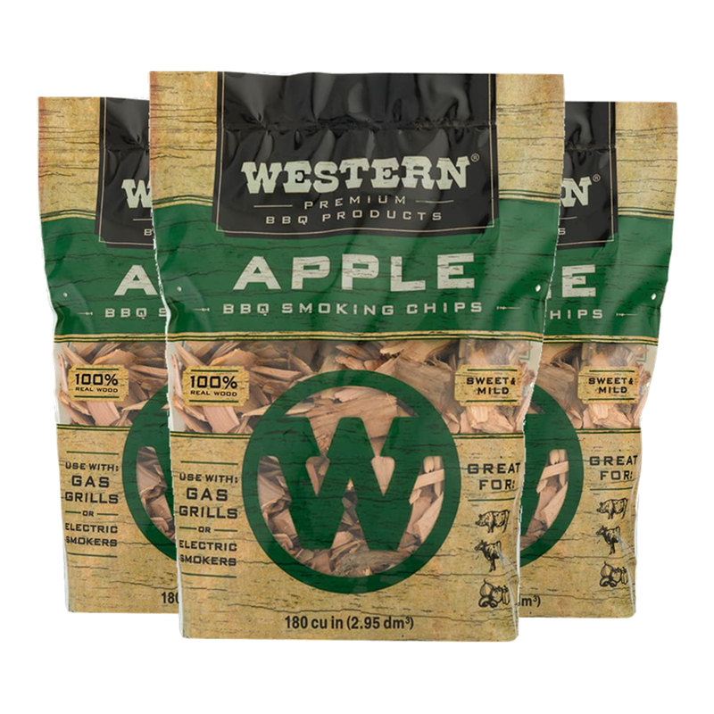 3 bags of Western Premium Apple BBQ Smoking Chips