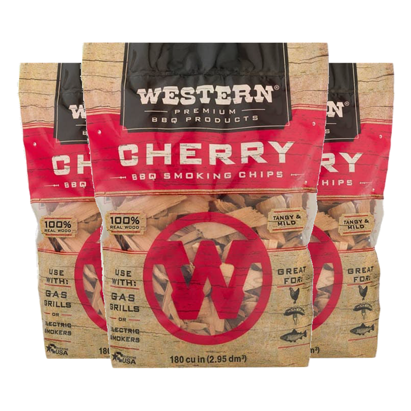 3 bags of Western Premium Cherry BBQ Smoking Chips