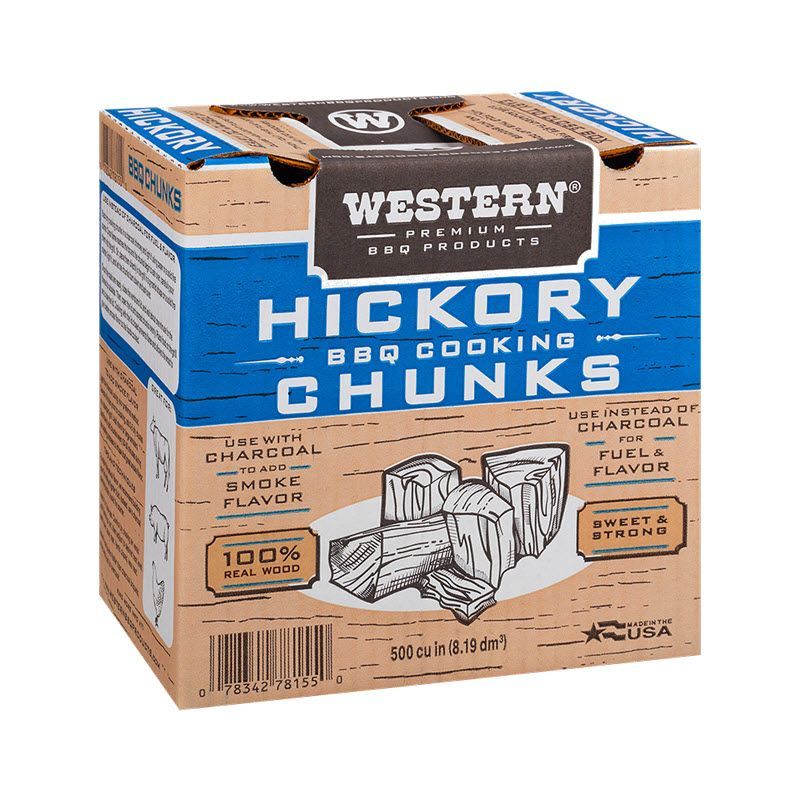 Box of Western Premium Hickory BBQ Smoking Chunks