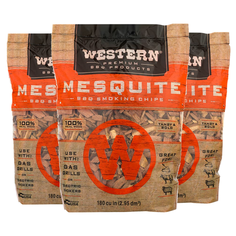 3 Bags of Western Premium Mesquite BBQ Smoking Chips
