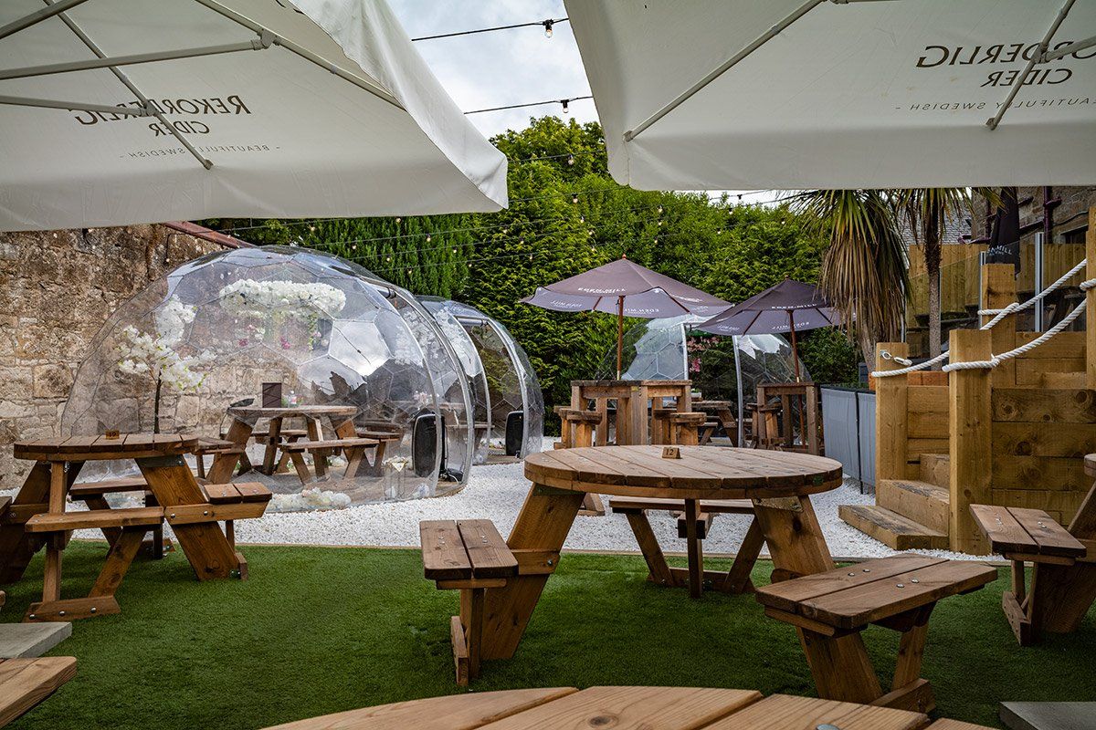 In the back garden of The Fox and the Willow Domes