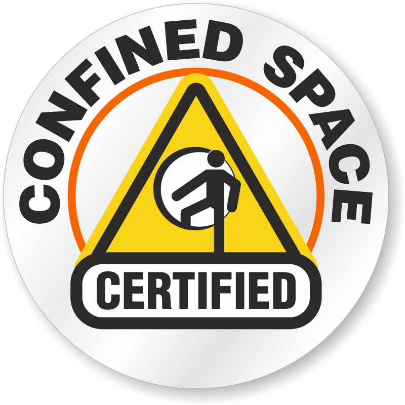 Confined Space Certified Icon. 