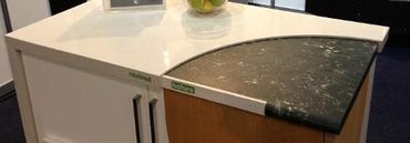 Multi colour quartz surface custom made counter top installed by experts