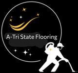 Gold swoosh and stars on white background.