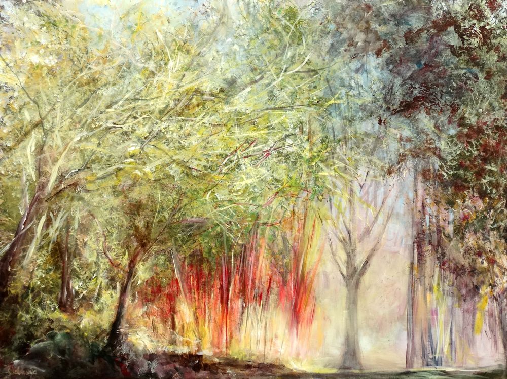 bamboo grove at Nymans painting