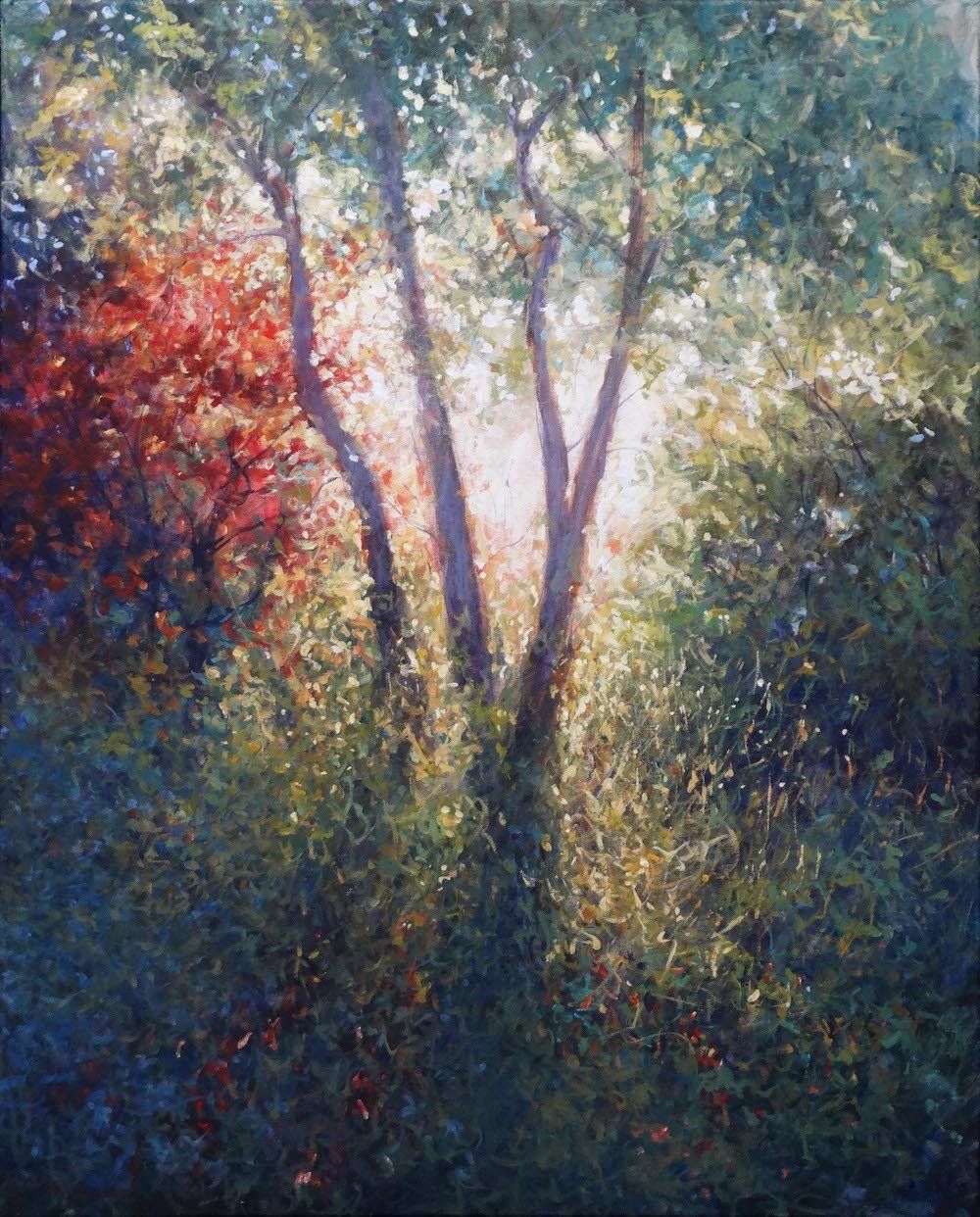 National Trust painting by Mariusz Kaldowski — acrylic on canvas, 100 x 70 cm, inspired by lights and shadows at Nymans