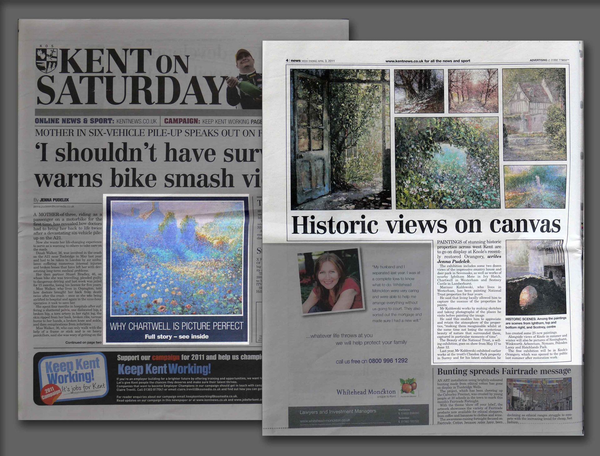 Press article in a newspaper Kent on Saturday about Mariusz Kaldowski exhibition (2011)