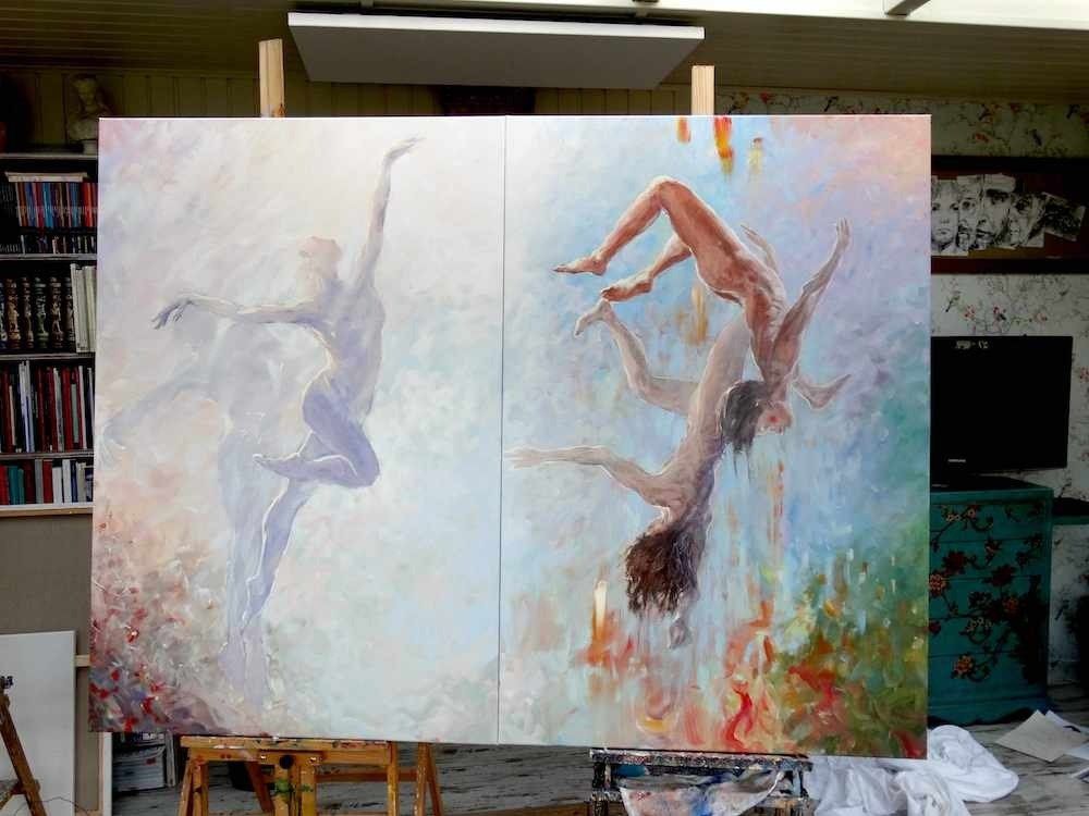 Illustration to the Britten Variations frieze by Mariusz Kaldowski, abstract interpretation of music in colour and rhythm