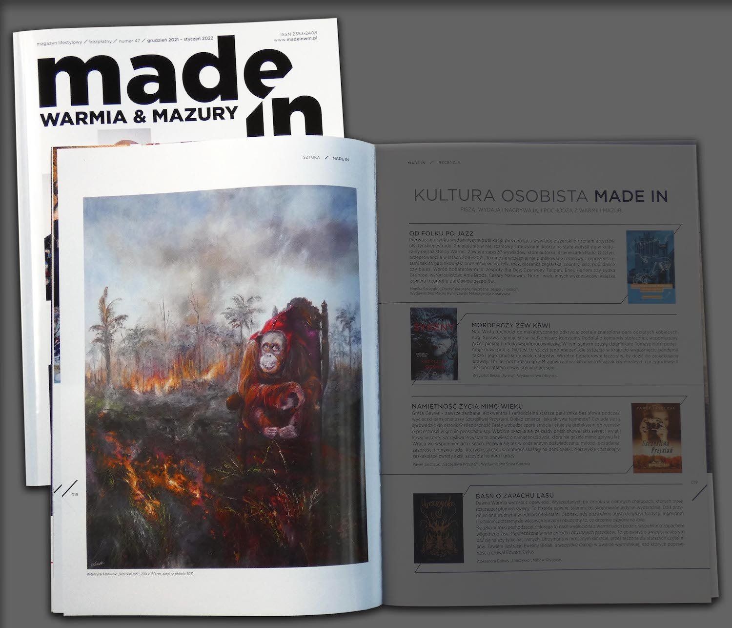 Press article in the Made In magazine (Poland) about Kasia Kaldowski and her art (2022)