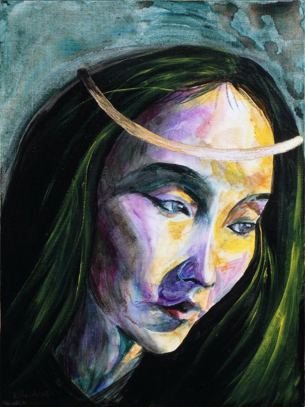 Eastern Promise — Japanese woman with a halo-like hair band, portrait by Kasia Kaldowski from the All Saints Ball project.