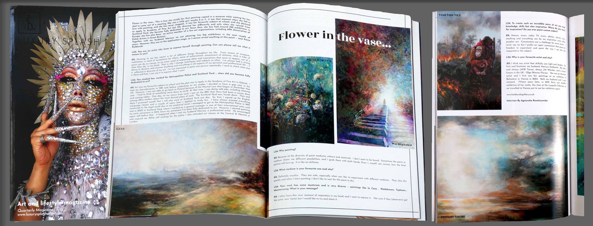 Press article in the Luxury Splash of Art magazine  about Kasia Kaldowski and her art (2023)