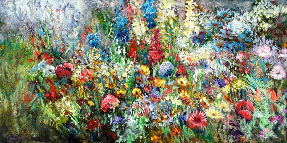 colourful Garden Meadow painting by Kasia Kaldowski