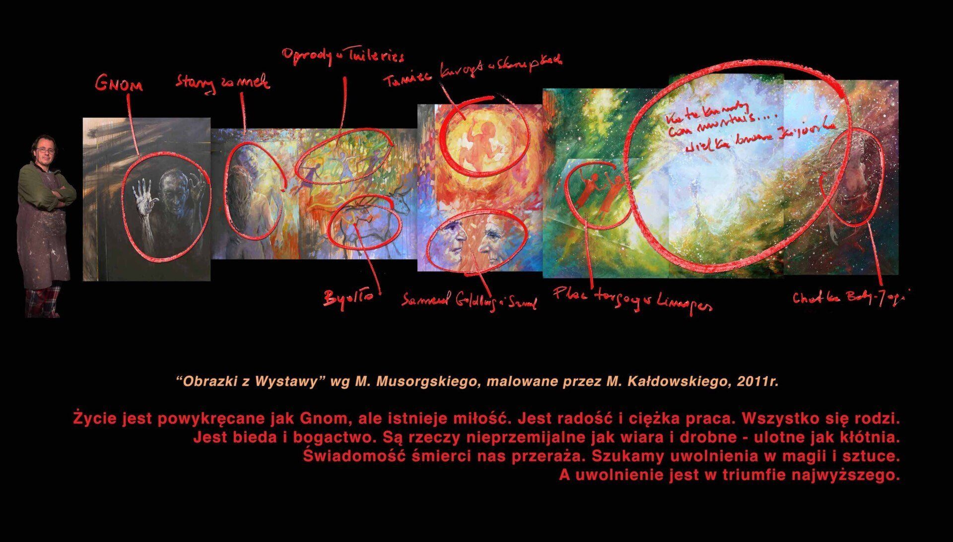 Mariusz Kaldowski and his painting illustration to Pictures at an Exhibition by Mussorgsky by Mariusz Kaldowski, with notes