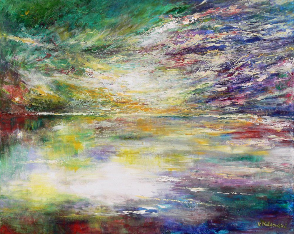 Kasia Kaldowski abstract art — acrylic painting with nature dynamics and expressive colour palette.
