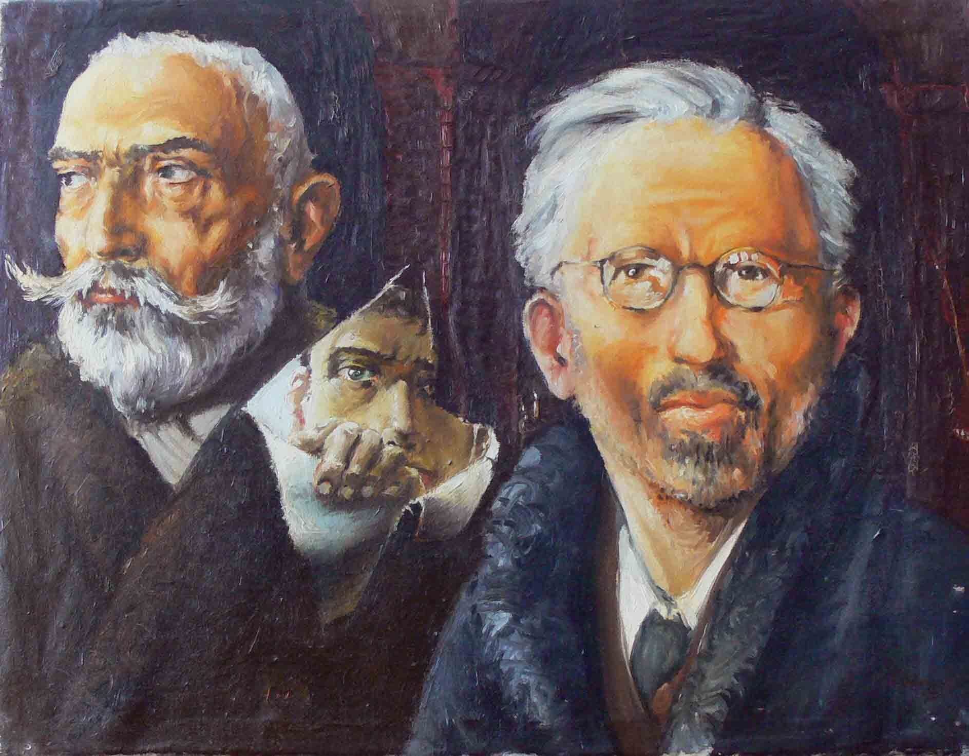 Figurative archive art of male faces by Mariusz Kaldowski